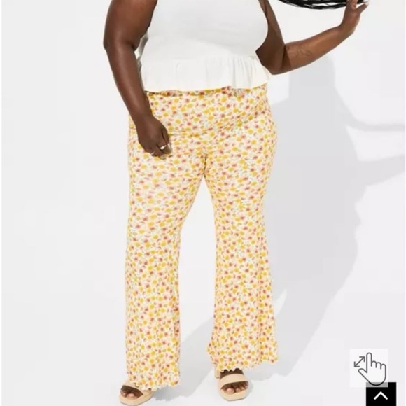 Torrid Festi Super Soft Slub Flare Leg Pant Size 1 - Picture 5 of 7